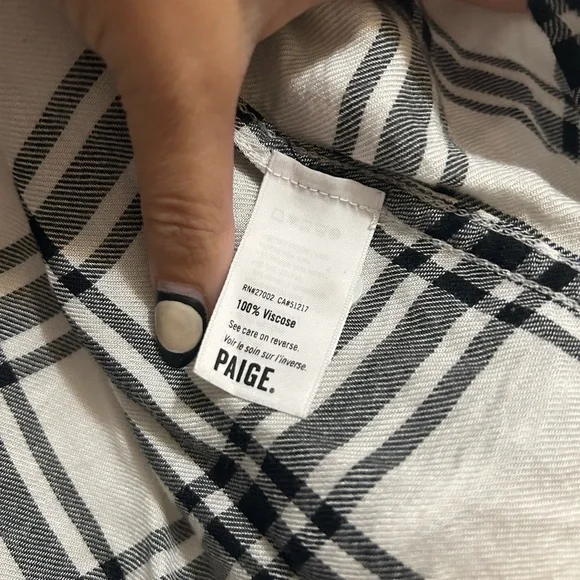 Paige Black and White Plaid Shirt - Picture 9 of 9